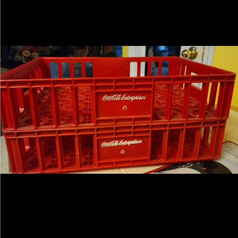 2 Vintage “Coca-Cola Enterprises” Red Storage Crates